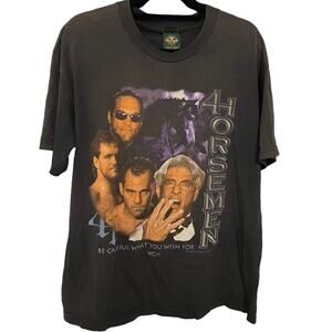 Vintage 90s 4 Horsemen WCW Ric Flair Chris Benoit Grail 1998 Shirt Adult Large